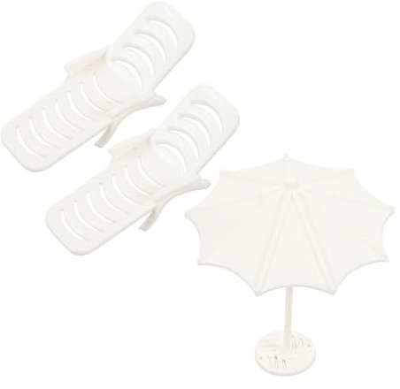 ibasenice 1 Satz Mini-Strandkorb Beach Chair strandkorbwerk puppenhaus deko strandkörbe Strand zubehör Mikro-Landschafts-Miniatur-Strandkorb simuliertes Strandkorbmodell Stuhlmodell Abs Weiß