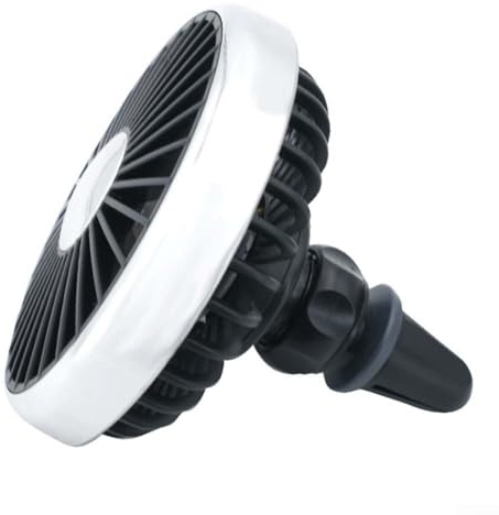 Car Air Vent Clip Fan Solar Powered, USB Powered Quiet Cooling Fan, Fast Airflow up to 3630rpm, Suitable for SUVs, Trucks, and Minivans (Black silver)
