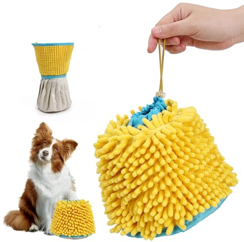 Duuclume 2-in-1 Hundepfotenreiniger – waschen und trocknen mit saugfähigem Tuch, schmutzige Pfoten, Haustier-Fußreiniger für nach dem Gebrauch im Freien, passend für kleine bis große Hunde (L)