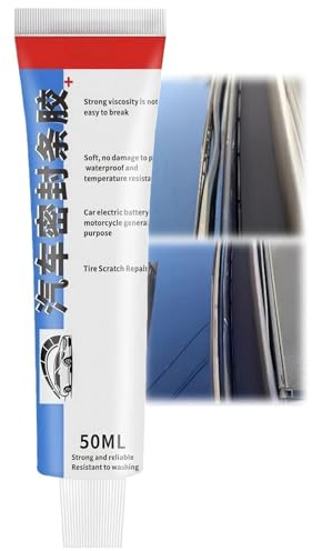 50ML Weatherstrip Glue, Car Door Seal Glue, Car Trim Adhesive - Black Silicone Sealant Waterproof for Cars Door, Window Windshield, High Temperature Waterproof Windscreen Adhesive,Strong Rubber G-lue