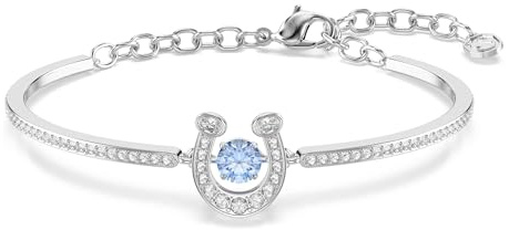 Swarovski Symbolica Kollektion, Rundschliff, Pavé, Hufeisen, Blau, Rhodiniert