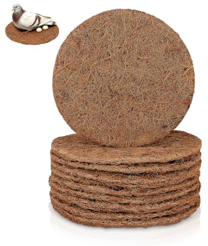 JOINPAYA 10Pcs Coconut Fiber Bird Nest Pads 5.91In Round Coconut Substrate Mats Nesting Pads for Pigeon Egg Protection Breeding Birds Pets Flowerpot Use