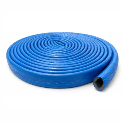 Isolierschlauch Rohrisolierung 10 m Rolle x Ø 22 mm / 6 mm Blau | Heizungsrohr Isolierung mit Schutzhaut | Warmwasserleitung Heizung | Rohr Dämmung Schlauch Rohrdämmung