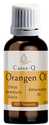 Casse-Q Orangenöl 100% naturrein (Citrus aurantium dulcis) 50 ml – Ätherisches Duftöl für Entspannung, Kinderzimmer, gute Laune & Aromatherapie