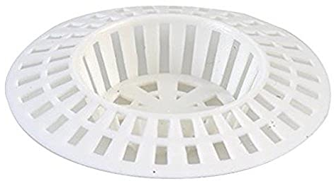 Merriway BH02570 (2 Pcs) Large Plastic Sink Shower Strainer, White 70mm (2.3/4 inch) Diameter - Pack of 2 Pieces