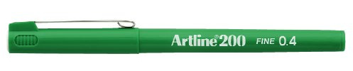 Artline 200 0.4mm Bullet Tip Fineliner - Green [Pack of 12]
