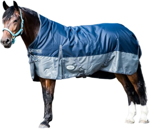 Pferdedecke 1200D High Neck Weidedecke Winterdecke Regendecke Turnout : 100g Red/Black 165