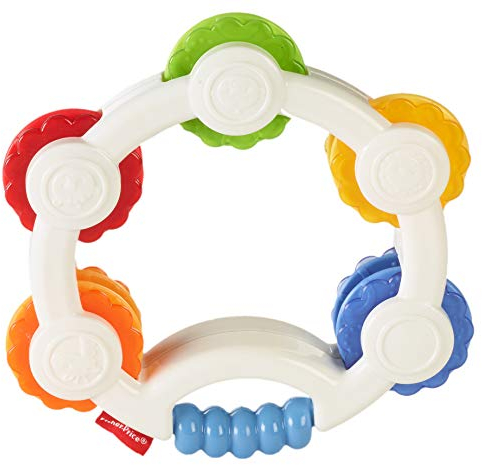 Fisher-Price BLT37 - Babys erstes Tamburin, mit Rasselgeräuschen, Babyspielzeug ab 3 Monaten