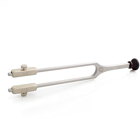 Stimmgabel nach Rydel Seiffer mit Fuss c128/C64 | Color Deluxe | aus Edelstahl titaniumbeschichtet | Farbe: silber