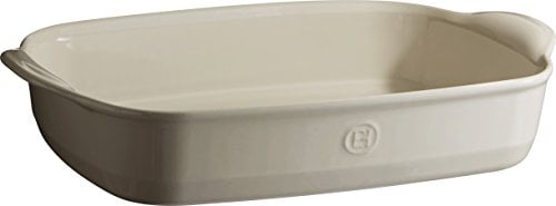 Emile Henry EH029554 Grand Plat à Four Rectangulaire, Céramique Beige Argile 42 X 27 X 9 cm