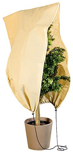 Royal Gardineer Pflanzenabdeckung: Kübelpflanzensack als Winterschutz, 100 x 80 cm, 80 g/m² (Topfschutz, Gewebe-Abdeckhaube für Pflanzen, Hauben)