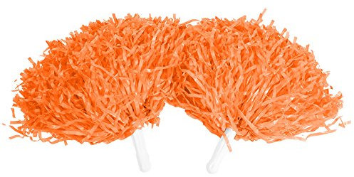 Cheerleader Pompons, 2 Stück Chearleader Pom Poms Pompoms Cheerleading Pink für Sport Party Dance Zubehör 2 Stück(Orange)