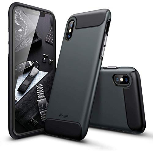 ESR for iPhone Xs Max Case, Rugged Heavy-Duty Bumper Armor Case 360 Protective Shock-Absorbing Cover, Hard PC Back with Flexible TPU Bumper Case for the iPhone Xs Max 6.5, Black