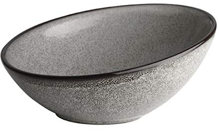 Olympia Mineral Porcelain Sloping Bowls 215mm - Pack of 4 | Furnace-reacted glaze creates a unique, natural look, with a sloping edge for serving desserts or main dishes.
