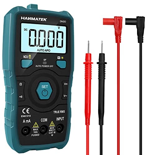 Multimetro Automatico, HANMATEK S1 Multimetro Digitale Avanzato TRMS con 6000 Punti, Misura AC/DC Current Voltage Resistance Frequenza Diodi NCV ecc, Display Retroilluminato