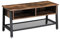 VASAGLE TV-Tisch, Fernsehtisch, Lowboard, Konsole, Wohnzimmertisch, stabil, mit Metallgestell und Gitterablage, 2 offene Fächer, Used Look, Industrie-Design, vintagebraun-schwarz LTV92X