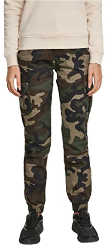 Urban Classics Femme Ladies High Waist Camo Cargo Pantalon, Multicolore (Woodcamo 00841), M EU