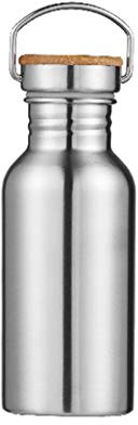 95sCloud Edelstahl Trinkflasche, Wasserflasche 500mL/600mL/750mL, Wiederverwendbare öko Wasserflasche, auslaufsicher Sportflasche mit Deckel, für Sport, Camping, Ausflug, Fahrradfahren (S)