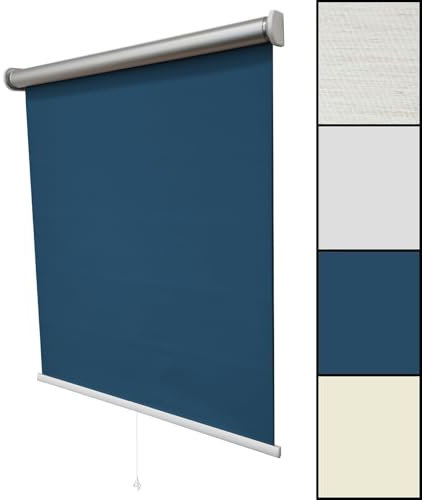 etusimo Thermorollo Verdunkelungsrollo Springrollo Rollo | 60-240 cm breit | Wandmontage, Deckenmontage | lichtundurchlässig, Thermo Beschichtung | Bedienung Mittelzug | Größe 90 x 175 cm, Farbe Weiß