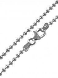 CC-Style - Kugelkette in 925 Sterling Silber - Halskette ohne Anhänger | Stärke: 2 mm - Länge: 90 cm