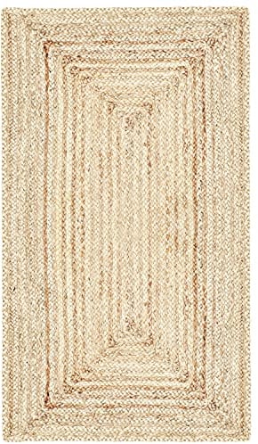 MARRAKESCH Handgewebter Jute Teppich Läufer Nora 110 x 60 cm groß | Teppichläufer geflochten als Fußmatte vor der Haustür innen oder draußen | Küchenläufer im Flur Badezimmer oder Küche