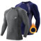 MEETWEE Herren Thermounterwäsche Oberteile, Thermoshirt Langarm Kompressionsshirt Funktionsshirt Atmungsaktiv Thermounterhemd Männer Sportshirt für Running Fitness Gym