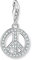 Thomas Sabo Damen Charm-Anhänger Peace weiße Steine Charm Club 925 Sterlingsilber 1880-051-14