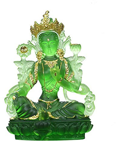 ZCXBHD Buddha-Statue, tibetische buddhistische grüne Tara-Figuren Muttergöttin Skulptur Dekoration,height 12.5cm
