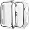 Fengyiyuda 2 Stück Hülle Kompatibel mit Apple Watch 45mm mit Kratzfestes Displayschutz Schutzfolie,Ultradünne Schutz Case Schutzhülle für iWatch Series 8/7,Silber/Clear,45mm