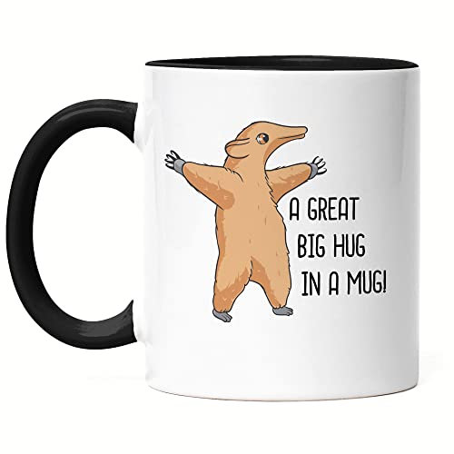 Hey!Print A Big Hug In A Mug Tasse Schwarz Umarmung Geschenkidee Freundin Freund Familie Süß Niedlich