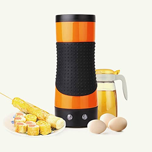 Electric Egg Roll Machine Vertical Egg Roll Maker Household DIY Automatic Lifting Nonstick Cooker Breakfast Sausage Hot Dog Machine Egg Omelette Cooking Tool (Color : Orange)