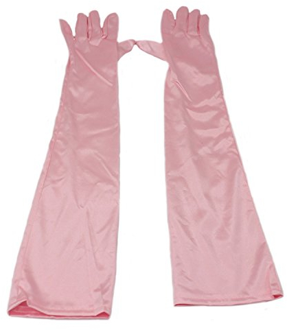 MEISHINE® Elegante Donna Lungo Guanti da Sposa Raso Guanti da Matrimonio Ideale per Costume, Prom, Nozze, Sera Partito (Pink)