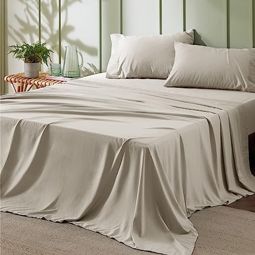 Bedsure Queen Sheet Set - 4 Pieces Soft, Breathable, Cooling Bed Sheets