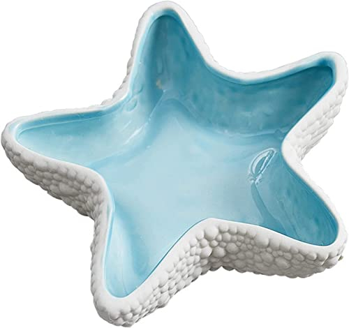 Jognee Concha decorativa para joyas y decoración – Bandeja de cerámica con estrella de mar – Collar pendientes joyas bandeja – Organizador de pulsera para decoración del hogar boda regalo