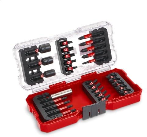 Original Einhell S-CASE 28-tlg. schlagfestes Bit-Set (25-mm-Bits, 50-mm-Bits, 60-mm-Bithalter, Steckschlüsseleinsätze inkl. Aufbewahrungsbox)