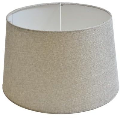 Lampenschirm rund aus Stoff H 18 x Ø 30 cm für Tisch - Stehlampen (hellgrau)
