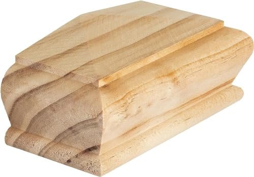 Cambridge Clear Pine Pyramid Newel CAPS 82mm, Half Stair Newel Post Cap 110x54x50mm, Recessed to Suit a 82mm x 82mm Newel