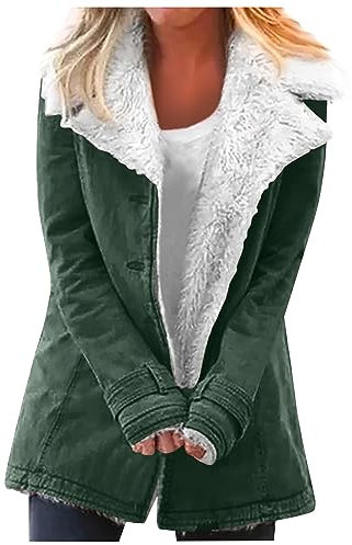 KONG JIMFAN Damen-Jacken Regenmantel Damen Wasserdicht Atmungsaktiv Übergangsjacke Feuerwehr Fleecejacke Strickjacke Hundejacke Jacke Winter Strickjacke Wolle Damen Regenjacke(Dark Green,3XL)