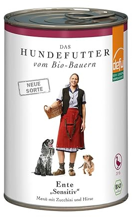 defu Hundefutter | 1 x 410 g | Bio Ente Sensitiv | Premium Bio Nassfutter Menü | Alleinfuttermittel für Hunde
