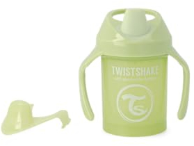 TWISTSHAKE Mini Cup with Leak Proof Soft Drinking Spout 230ml, Spill Free Trainning Sippy Bottle with Fruit Mixer and Silicone Seal for Toddlers and Babies, 4+ Months, BPA Free, Cactus Green