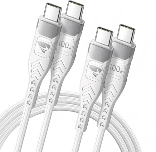 100W USB C Kabel, [2Stück 2M+2M] USB C auf USB C Kabel PD 5A USB C Schnellladekabel Typ C zu USBC Ladekabel für iPhone 16/15 Pro Max, MacBook Pro/Air, Samsung Galaxy S24 S23, iPad Pro, Huawei, Switch
