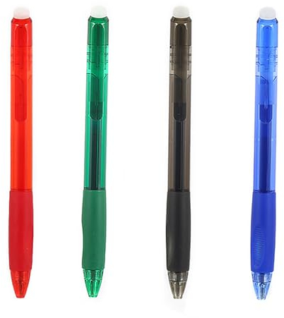 AQSQWQ Radierbarer Kugelschreiber Tintenroller, 4 Stück (Schwarz, Blau, Rot, Grün), 0.7mm Tintenroller Löschbarer Stift Gelschreiber Radierstift für Schulsachen Bürobedarf Studenten