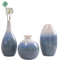 Keramik Vasen 3er-Set Kleine Vase für die Heimdekoration,Elegant,EinfachSchön,Blumenarrangement,Wohnzimmer Schlafzimmer Flur Büro, Hochzeit Tulpe Narzisse Vase,Hochwertige importierte Keramik (Blau)
