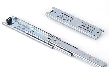 Schubladenschienen, Hochleistungs-Schubladenführungen, kugelgelagert, Vollauszug, seitliche Montageschiene, Vollauszug, 3 Abschnitte, Soft-Close-Schubladenführung for Schrank, Küchenmöbel (Farbe: Silb