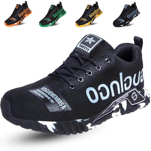 artSew Zapatos de Seguridad para Hombre Ligero Zapatillas Trabajo Mujer Comodo Transpirables Calzado de Seguridad con Puntera de Acero para Construcción y Fábricas (Gris, 41EU)