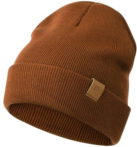 YANIKY Mütze Damen, Herren Mütze Winter, Weich Bequem Warme Strickmütze Unisex, Winddichte Wintermütze, Klassische Beanie Mütze Ideale für Herbst Winter und Frühling (Ac-orange)