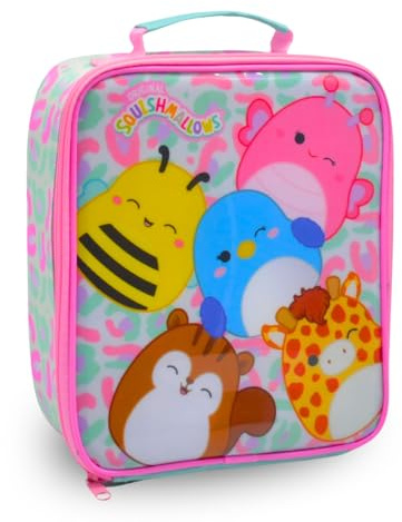 HOX Squishmallows Lunch Bag for School Lunch Box Kids Food-Safe Durable Polyester Insulated Lunch Bag with Handle & Zip Gift for Fan & Collector