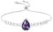Linawe Amethyst Lila Armband Damen, Silber Armbänder Tennisarmband Schmuck Jewelry, Fossil Edelstein Diamant Kristall Armkette Damen, Glitzer Handkette Bracelet Modeschmuck