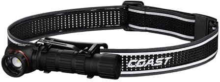 Coast TXM50R 1250 Lumen Rechargeable LED Headlamp with Magnetic Base - 27 Hour Runtime, Easily Converted to Handheld Flashlight, Helmet Mounting Bracket Included, for Work and Outdoors