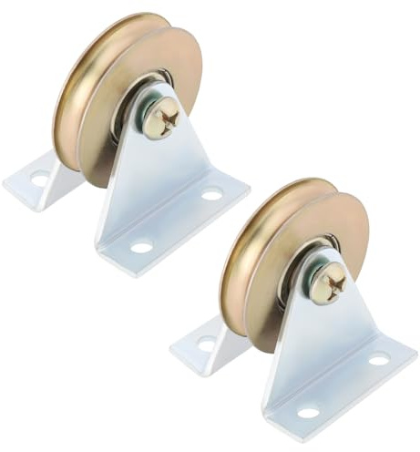LT Easiyl 38mm L Groove Cable Pulley, 2pcs | Wall Mount, Steel Caster Wheel Bearing, Sliding Gate Roller, 100kg Loading Capacity